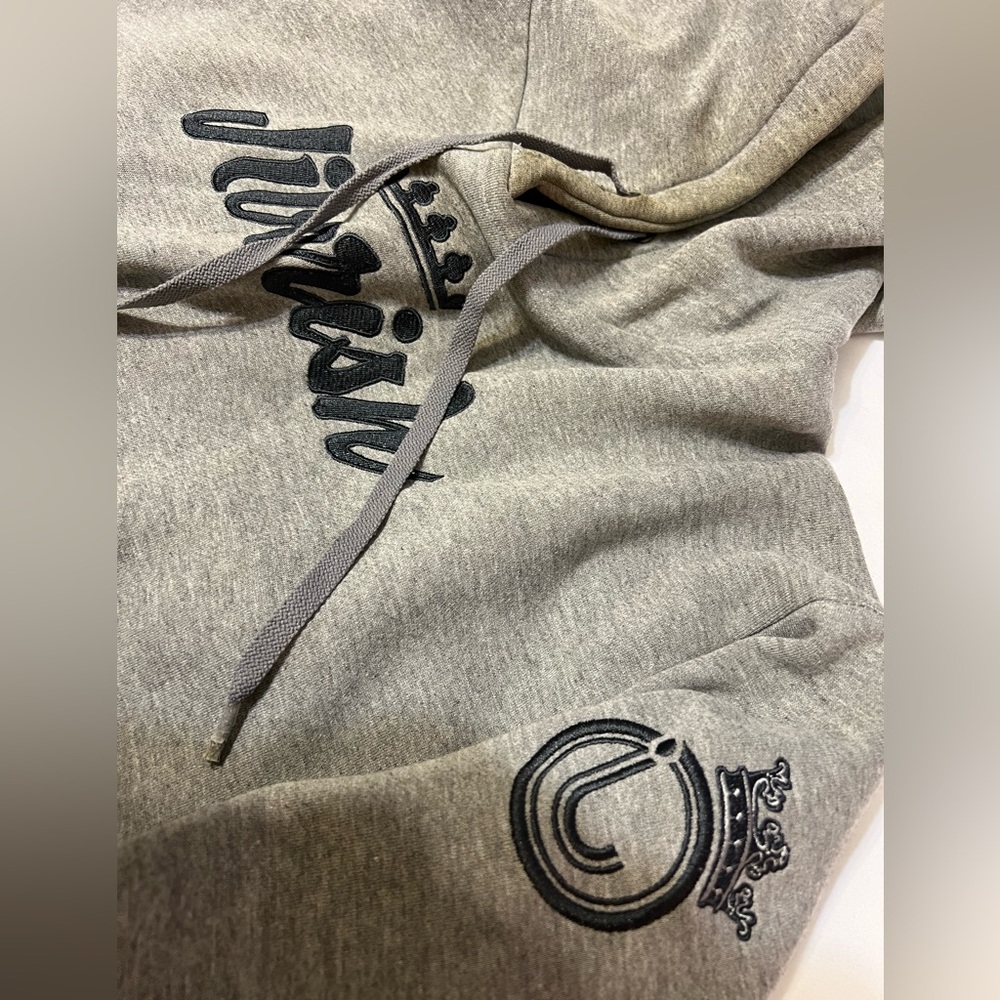 Vintage Jiberish Script Hoodie, 2011, Grey, 4XL